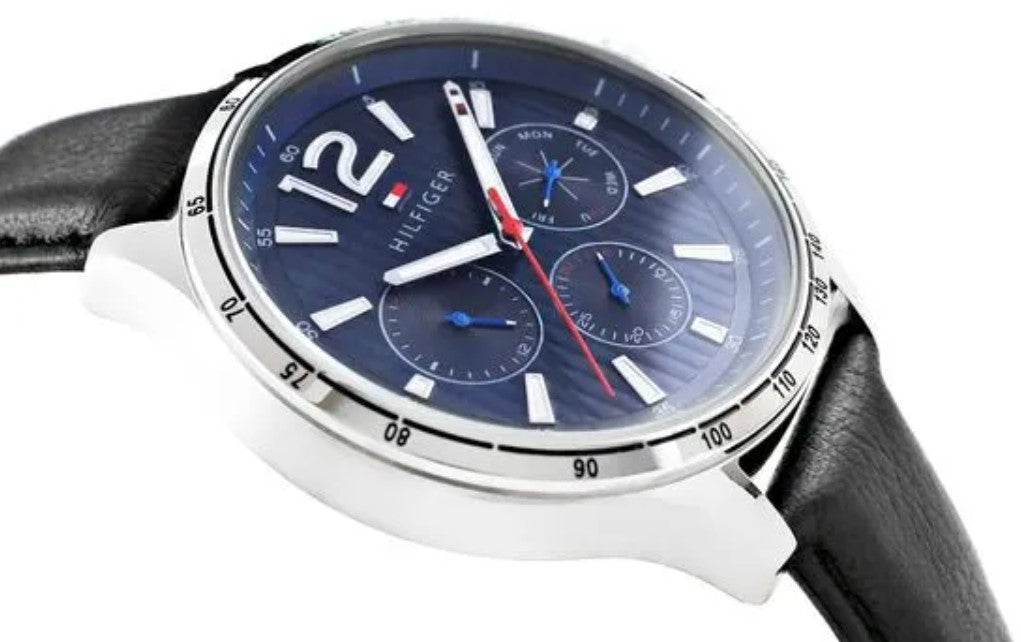 Tommy Hilfiger Gavin Blue Dial Blue Leather Strap Watch for Men - 1791468 Buy Now By Tommy Hilfiger