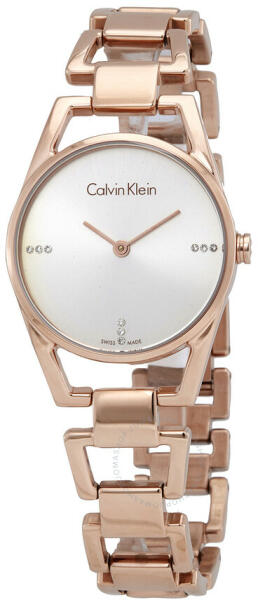 Calvin Klein Dainty Diamonds Silver Dial Rose Gold Steel Strap Watch for Women - K7L2364T Buy Now By Calvin Klein