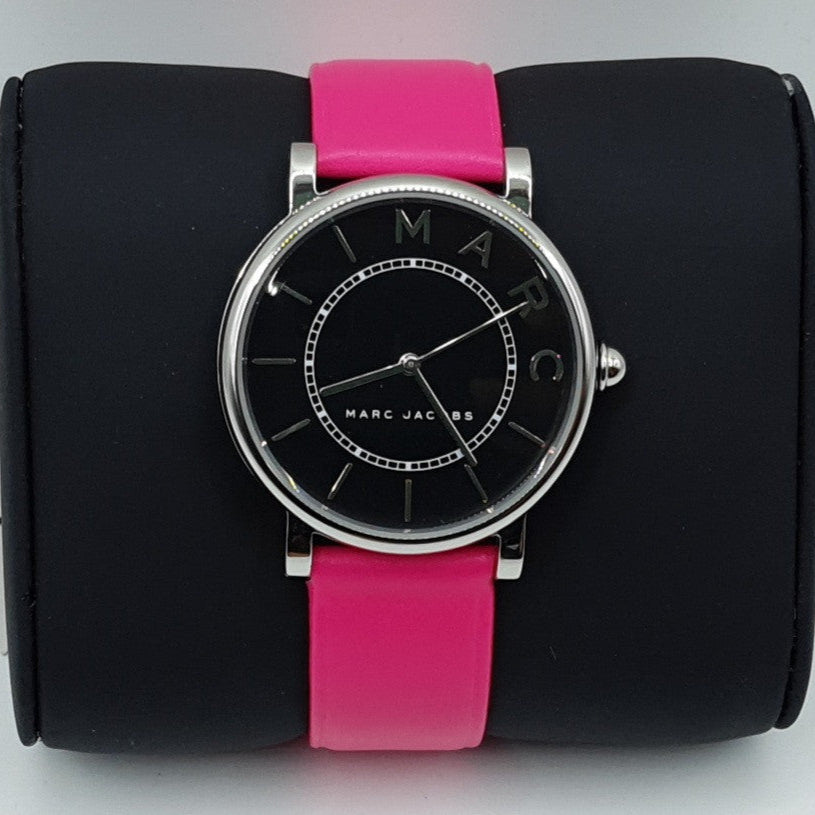 Marc Jacobs Roxy Black Dial Pink Leather Strap Watch for Women - MJ1535 Buy Now By Marc Jacobs