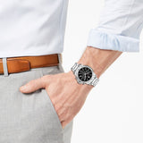 Movado Series 800 Chronograph Black Dial Silver Steel Strap Watch For Men - 2600110 Buy Now By Movado