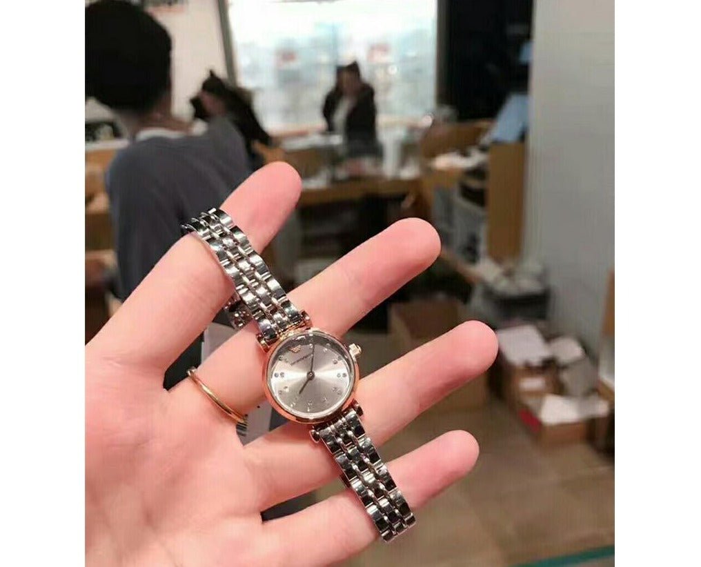 Emporio Armani Gianni T Bar Grey Dial Two Tone Steel Strap Watch For Women - AR1841 Buy Now By Emporio Armani