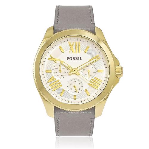 Fossil Cecile Champagne Dial Grey Leather Strap Watch for Women - AM4529 Buy Now By Fossil