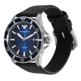 Emporio Armani Diver Three-Hand Quartz Blue Dial Blue Leather Strap Watch For Men - AR11516 Buy Now By Emporio Armani