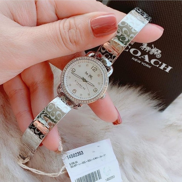 Coach Delancey White Dial Silver Steel Strap Watch for Women - 14502353 Buy Now By Coach