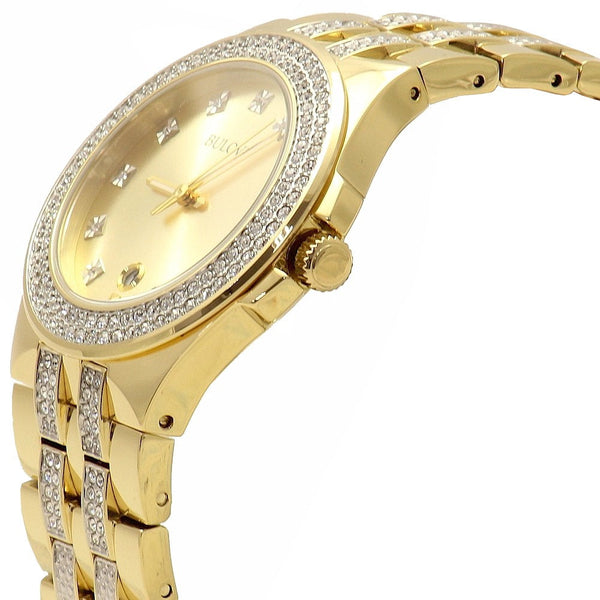 Bulova Crystal Collection Champagne Dial Two Tone Steel Strap Watch for Women - 98B174 Buy Now By Bulova