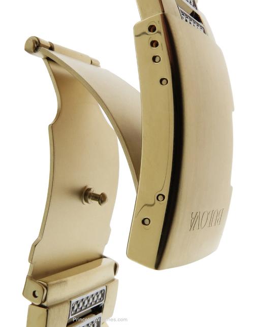 Bulova Crystal Black Dial Two Tone Steel Strap Watch for Men - 98B235 Buy Now By Bulova