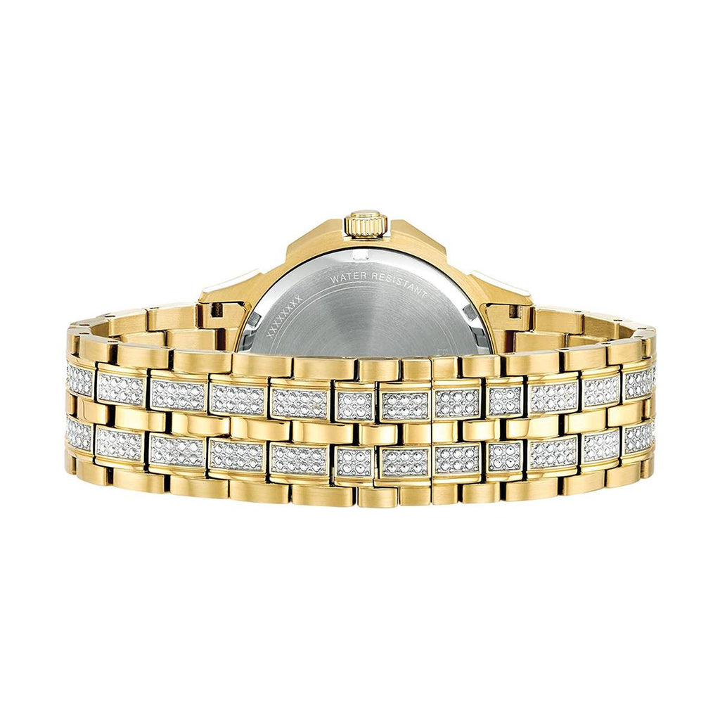 Bulova Crystal Collection Octova White Dial Gold Steel Strap Watch for Men - 98C126 Buy Now By Bulova