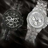 Bulova Octova Chronograph Black Crystal Dial Black Steel Strap Watch for Men - 98C134 Buy Now By Bulova