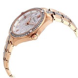 Bulova Crystal Collection Silver Dial Rose Gold Steel Strap Watch for Women - 98L229 Buy Now By Bulova