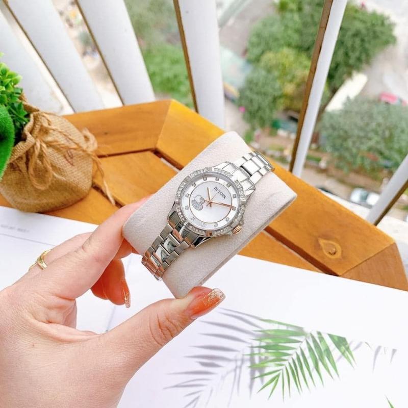 Bulova Crystal Collection Mother of Pearl Dial Silver Steel Strap Watch for Women - 98L232 Buy Now By Bulova