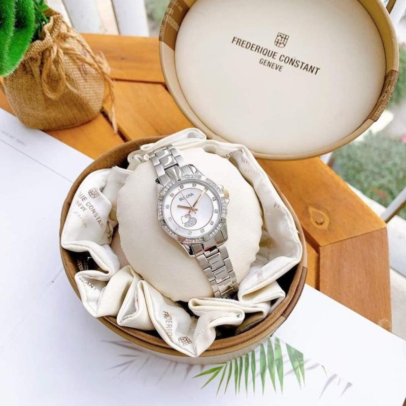 Bulova Crystal Collection Mother of Pearl Dial Silver Steel Strap Watch for Women - 98L232 Buy Now By Bulova