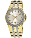 Bulova Crystal Collection Champagne Dial Two Tone Steel Strap Watch for Women - 98B174 Buy Now By Bulova