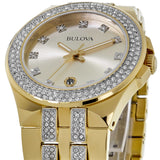 Bulova Crystal Collection Champagne Dial Two Tone Steel Strap Watch for Women - 98B174 Buy Now By Bulova
