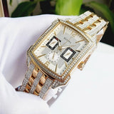 Bulova Crystal Chronograph White Dial Two Tone Steel Strap Watch for Men - 98C109 Buy Now By Bulova