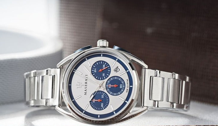 Maserati Trimarano Chronograph Silver Dial Silver Stainless Steel Strap Watch For Men - R8873632001 Buy Now By Maserati