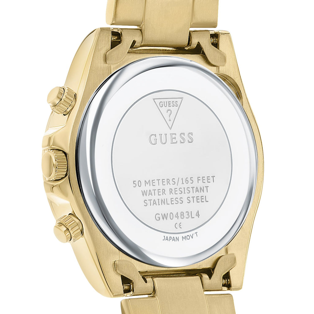 Guess Confetti Chronograph Rainbow Dial Gold Steel Strap Watch For Women - GW0483L4 Buy Now By Guess