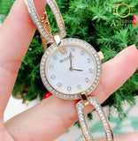 Bulova Crystal Collection Mother of Pearl Dial Gold Steel Strap Watch for Women - 98L225 Buy Now By Bulova