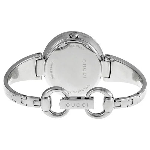 Gucci Guccissima Diamonds Mother of Pearl Dial Silver Steel Strap Watch For Women - YA134303 Buy Now By Gucci