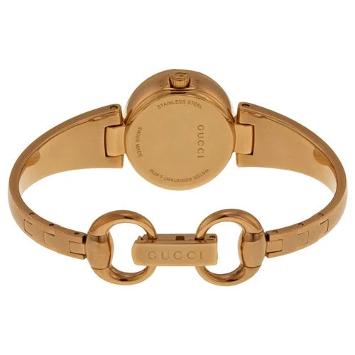 Gucci Guccissima Collection Quartz Black Dial Rose Gold Steel Strap Watch For Women - YA134509 Buy Now By Gucci