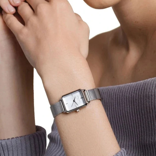 Armani Exchange Lola Quartz Silver Dial Silver Mesh Strap Watch For Women - AX5800 Buy Now By Armani Exchange