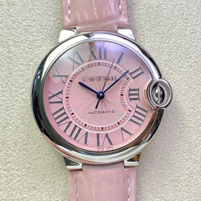 Cartier Ballon Bleu De Cartier Pink Dial Pink Leather Strap Watch for Women - WSBB0007 Buy Now By Cartier