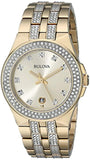 Bulova Crystal Collection Champagne Dial Two Tone Steel Strap Watch for Women - 98B174 Buy Now By Bulova