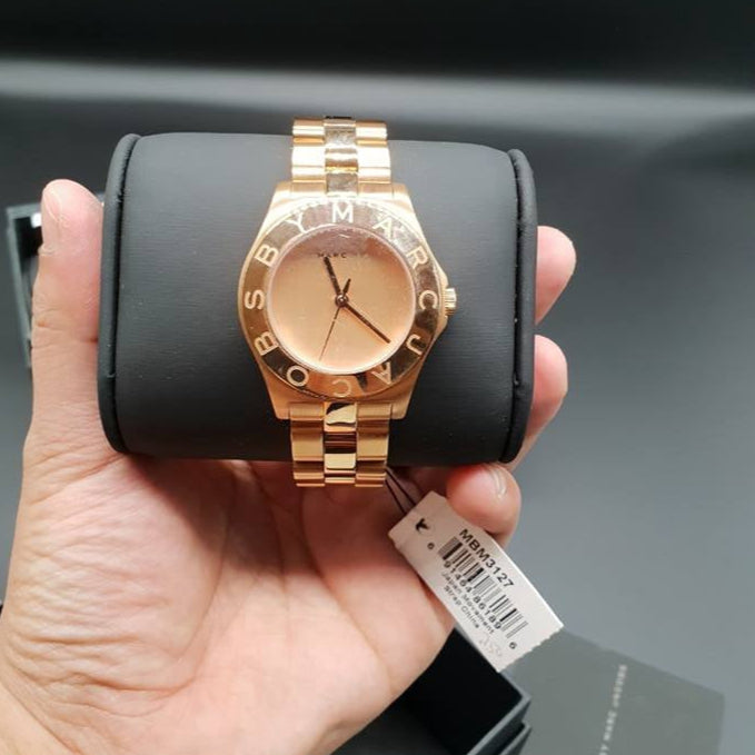 Marc Jacobs Blade Rose Gold Dial Rose Gold Steel Strap Watch for Women - MBM3127 Buy Now By Marc Jacobs