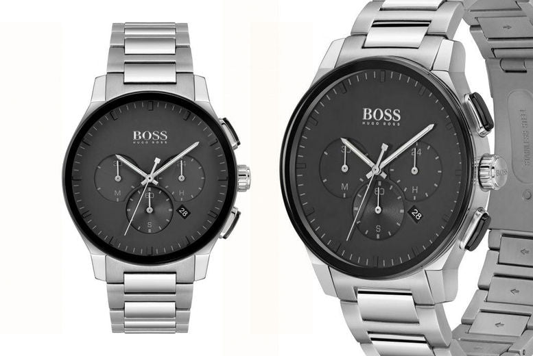 Hugo Boss Peak Black Dial Silver Steel Strap Watch for Men - 1513762 Buy Now By Hugo Boss