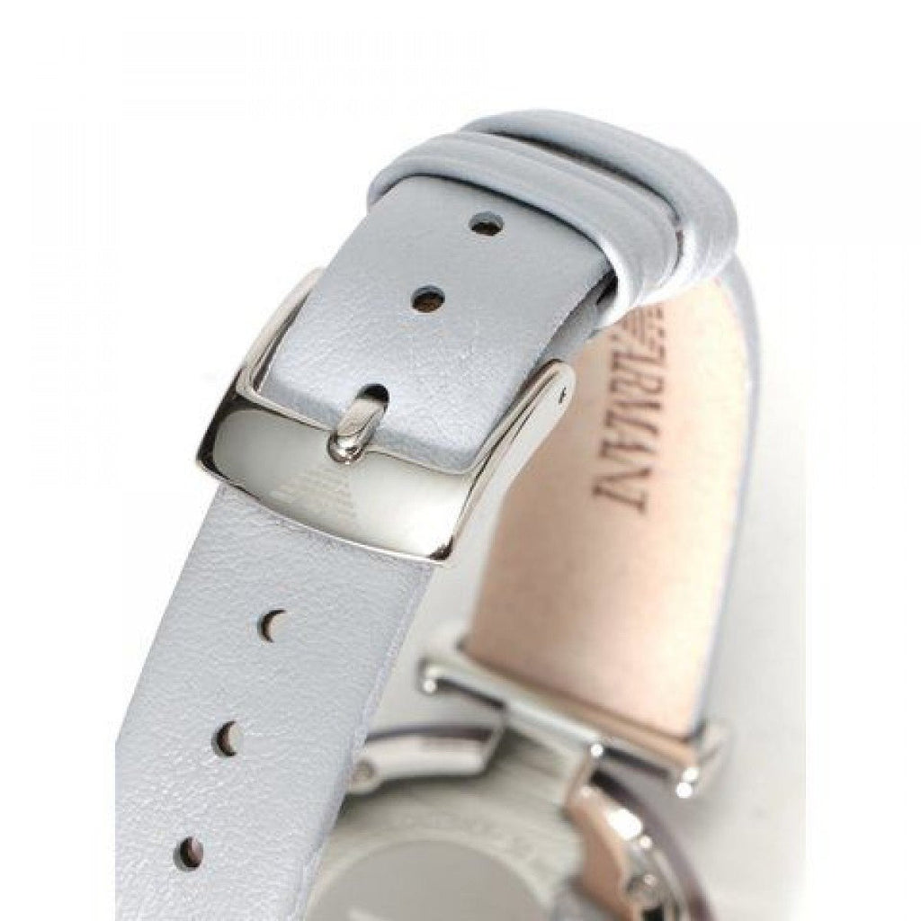 Emporio Armani White Dial Light Blue Leather Strap Watch For Women - AR11002 Buy Now By Emporio Armani