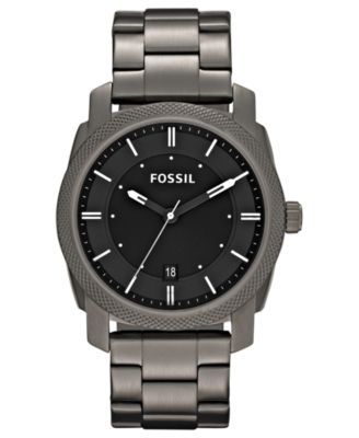 Fossil Machine Chronograph Black Dial Grey Steel Strap Watch for Men - FS4774 Buy Now By Fossil