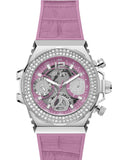 Guess Fusion Chronograph Pink Dial Pink Leather Strap Watch for Women - GW0553L1 Buy Now By Guess