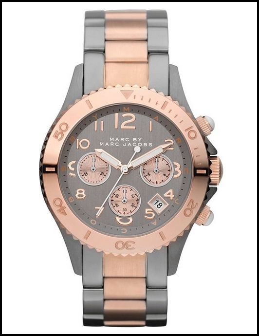 Marc Jacobs Marc Chronograph Grey Dial Two Tone Steel Strap Watch for Men - MBM3157 Buy Now By Marc Jacobs