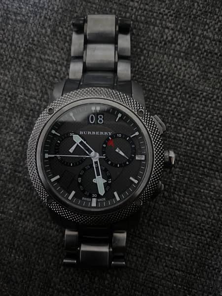 Burberry Endurance Chronograph Quartz Black Dial Black Steel Strap Watch For Men - BU9801 Buy Now By Burberry