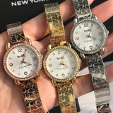Coach Delancey Diamonds Silver Dial Gold Steel Strap Watch for Women - 14502354 Buy Now By Coach