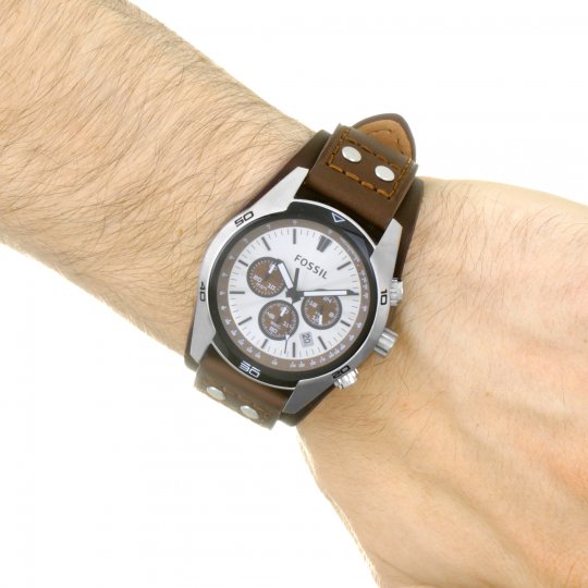 Fossil Coachman Chronograph Silver Dial Brown Leather Strap Watch for Men - CH2565 Buy Now By Fossil