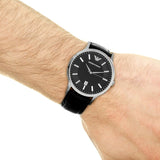 Emporio Armani Renato Black Dial Leather Strap Watch For Men - AR2411 Buy Now By Emporio Armani
