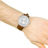 Emporio Armani Renato Silver Dial Brown Leather Strap Watch For Men - AR2463 Buy Now By Emporio Armani