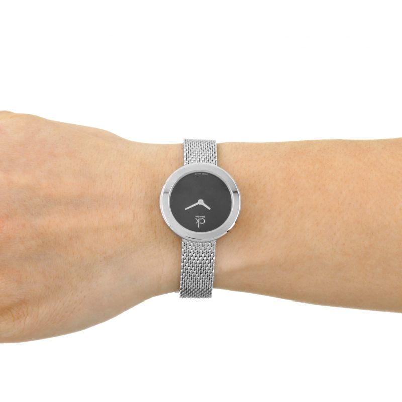 Calvin Klein Firm Black Dial Silver Mesh Bracelet Watch for Women - K3N23121 Buy Now By Calvin Klein