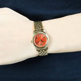 Michael Kors Lexington Quartz Orange Dial Gold Steel Strap Watch For Women - MK3284 Buy Now By Michael Kors