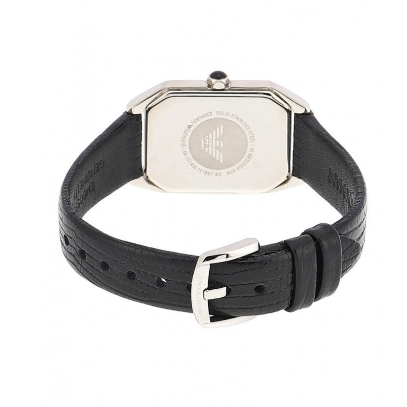 Emporio Armani Gioia Analog Mother of Pearl Dial Black Leather Strap Watch For Women - AR11148 Buy Now By Emporio Armani