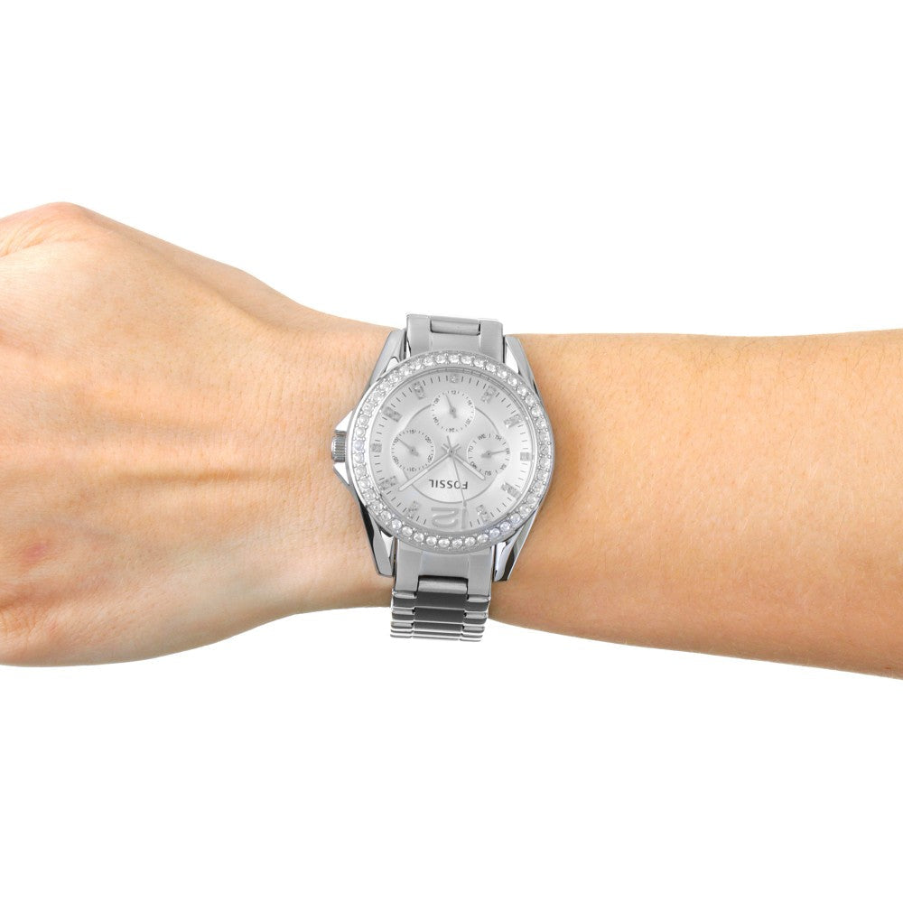 Fossil Riley Multifunction Silver Dial Silver Steel Strap Watch for Women - ES3202 Buy Now By Fossil