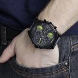 Diesel Big Daddy Chronograph Black Dial Black Leather Strap Watch For Men - DZ7311 Buy Now By Diesel