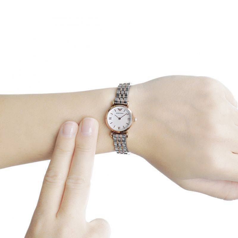 Emporio Armani Mother of Pearl Dial Two Tone Steel Strap Watch For Women - AR1689 Buy Now By Emporio Armani