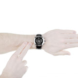 Hugo Boss Ikon Black Dial Black Leather Strap Watch for Men - 1513178