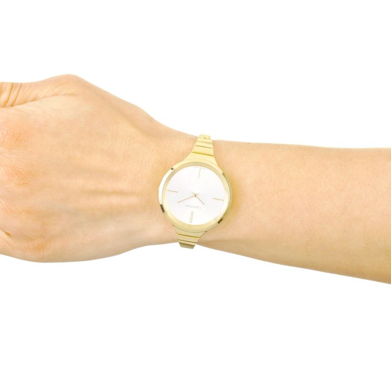 Calvin Klein Lively White Dial Gold Steel Strap Watch for Women - K4U23526 Buy Now By Calvin Klein