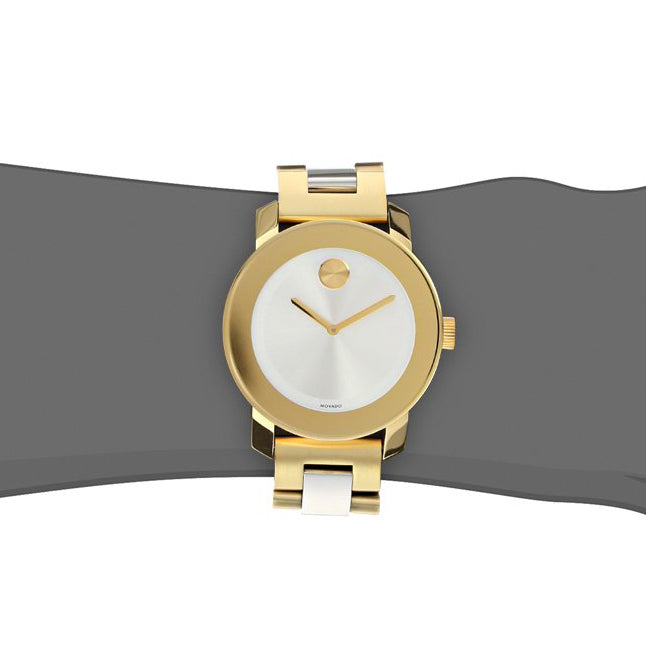 Movado Bold Silver Dial Two Tone Steel Strap Watch for Women - 3600129 Buy Now By Movado