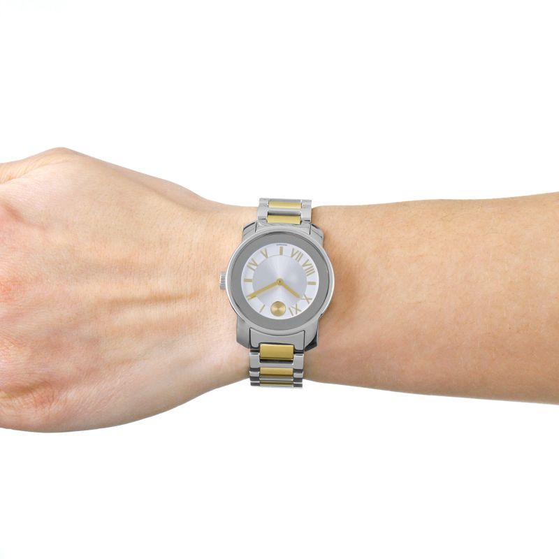 Movado Bold Silver Dial Two Tone Steel Strap Watch for Women - 3600245 Buy Now By Movado