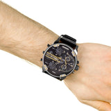 Diesel Mr Daddy 2.0 Chronograph Black Dial Black Leather Strap Watch For Men - DZ7348 Buy Now By Diesel