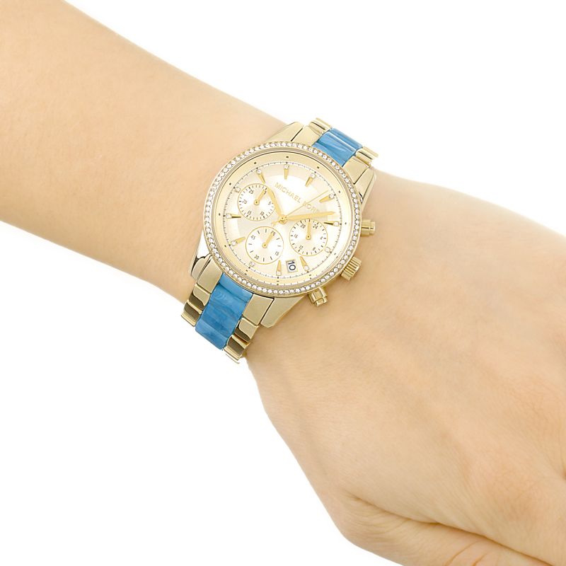 Michael Kors Ritz Gold Dial Two Tone Steel Strap Watch for Women - MK6328 Buy Now By Michael Kors