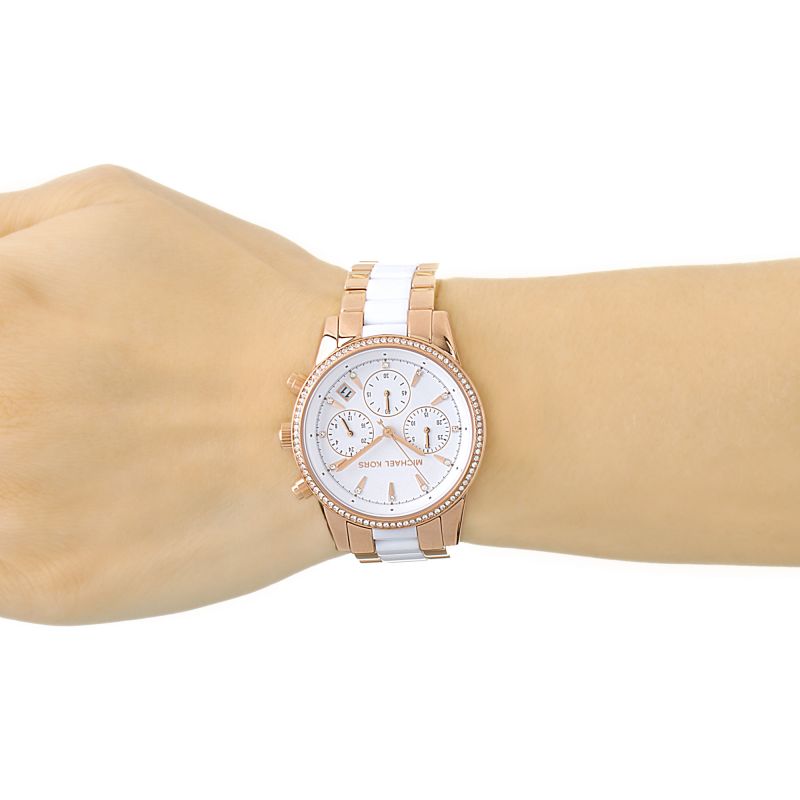 Michael Kors Ritz White Dial Two Tone Steel Strap Watch for Women - MK6324 Buy Now By Michael Kors